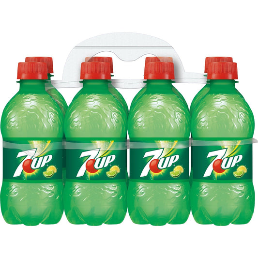 7UP Lemon Lime Soda, 12 fl oz, Bottle, 8 Pack, Allergens Free