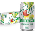 7UP Zero Sugar Lemon Lime Soda, 12 fl oz cans, 12 pack