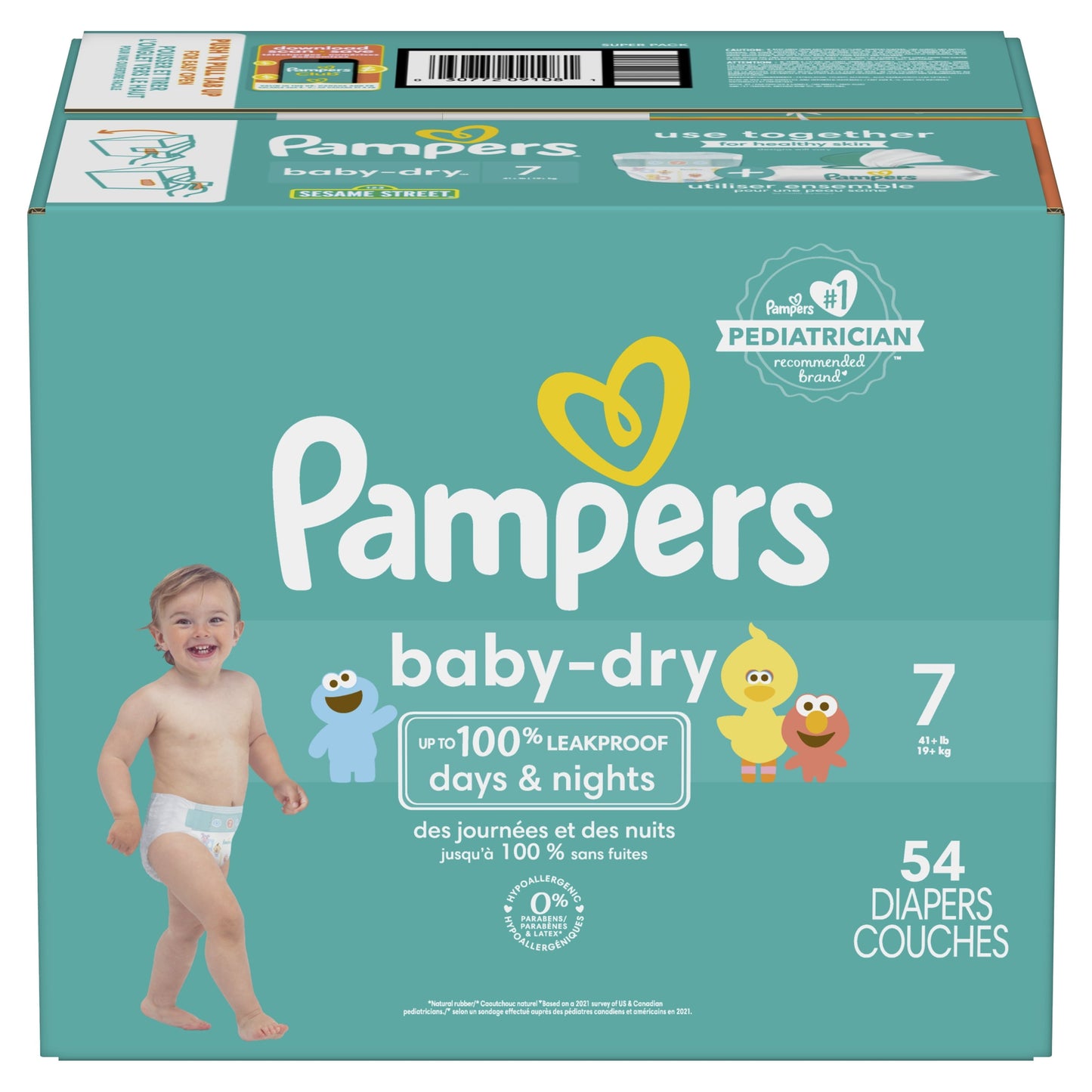 Pampers Baby Dry Diapers Size 7, 54 Count