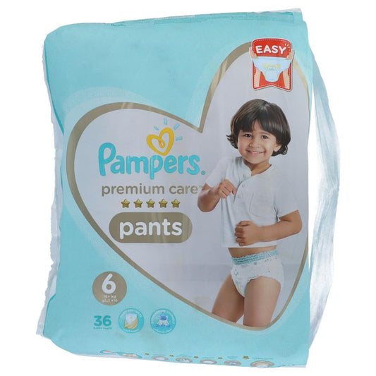 6 PAMPERS PREMIUM CARE 16 PLUS KG 36 PANTS