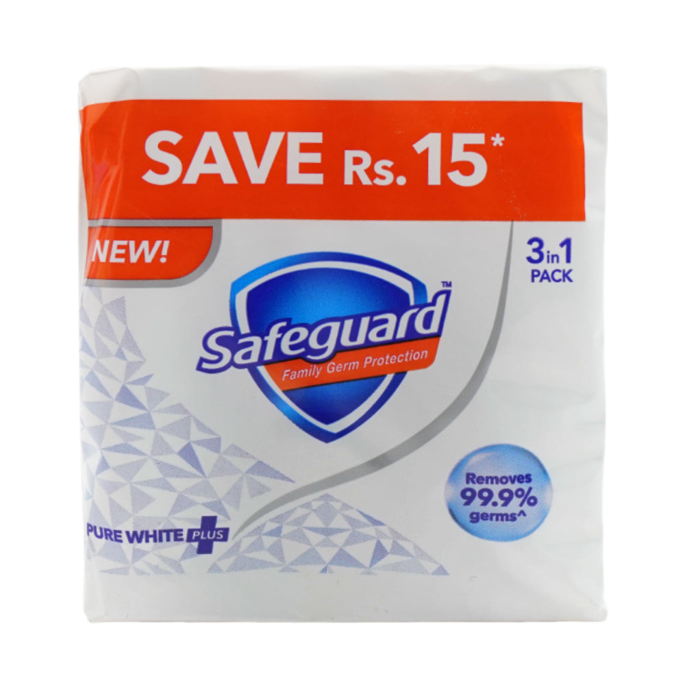 SAFEGUARD SOAP PURE WHITE LARGE SIZE  3X95 GM