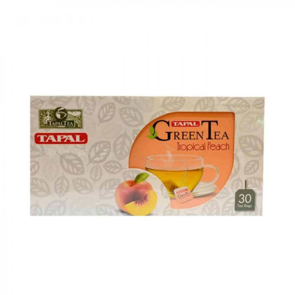 TAPAL GREEN TEA BAGS TROPICAL PEACH 30 BAGS 45 GM