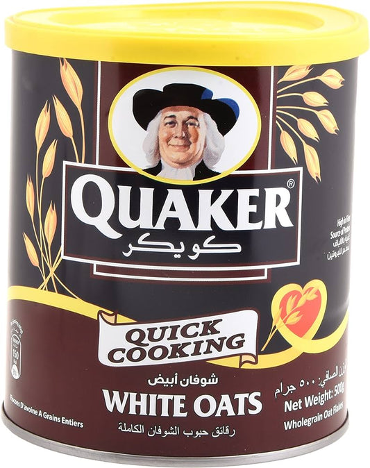 QUAKER CEREAL WHITE OATS TIN 500 GM