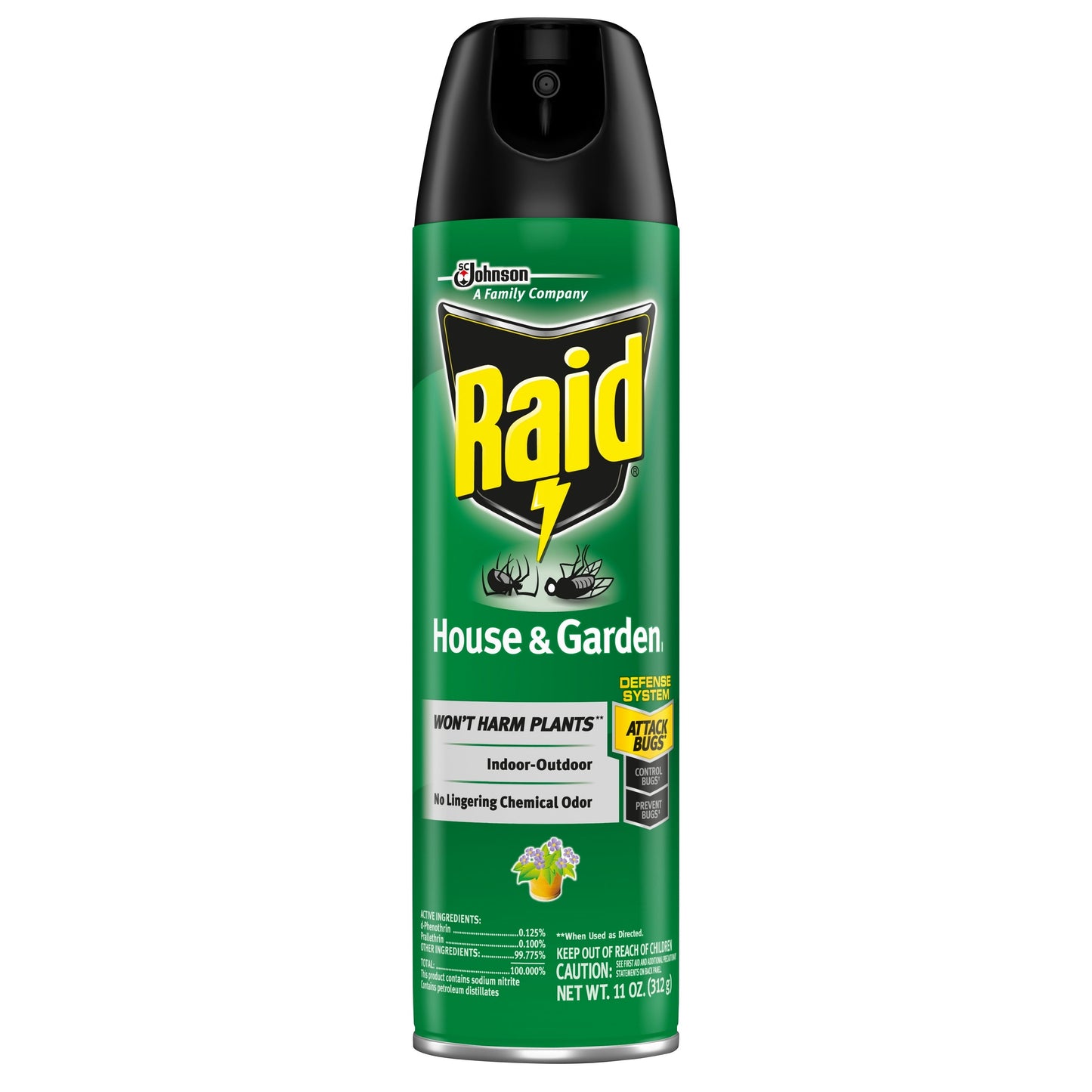 Raid House & Garden I, Kills Insects without Harming Plants, 11 oz