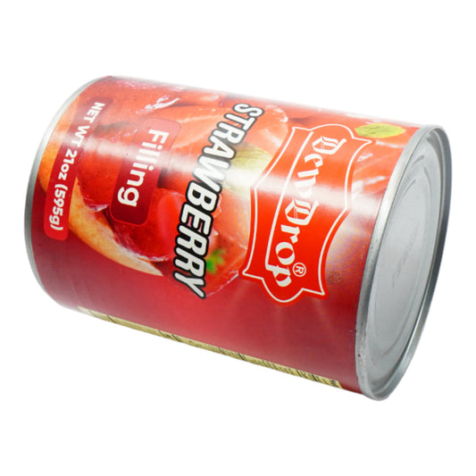 DEW DROP STRAWBERRY TOPPING & FILLING TIN 595 GM