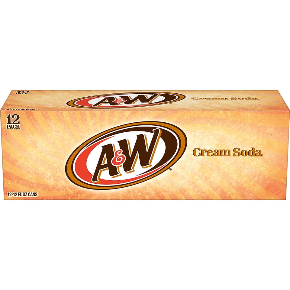 A&W Cream Soda, 12 fl oz, 12 Pack Cans