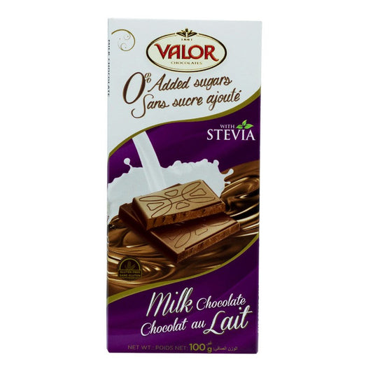 VALOR MILK CHOCOLATE NO SUGAR ADDED 100 GM