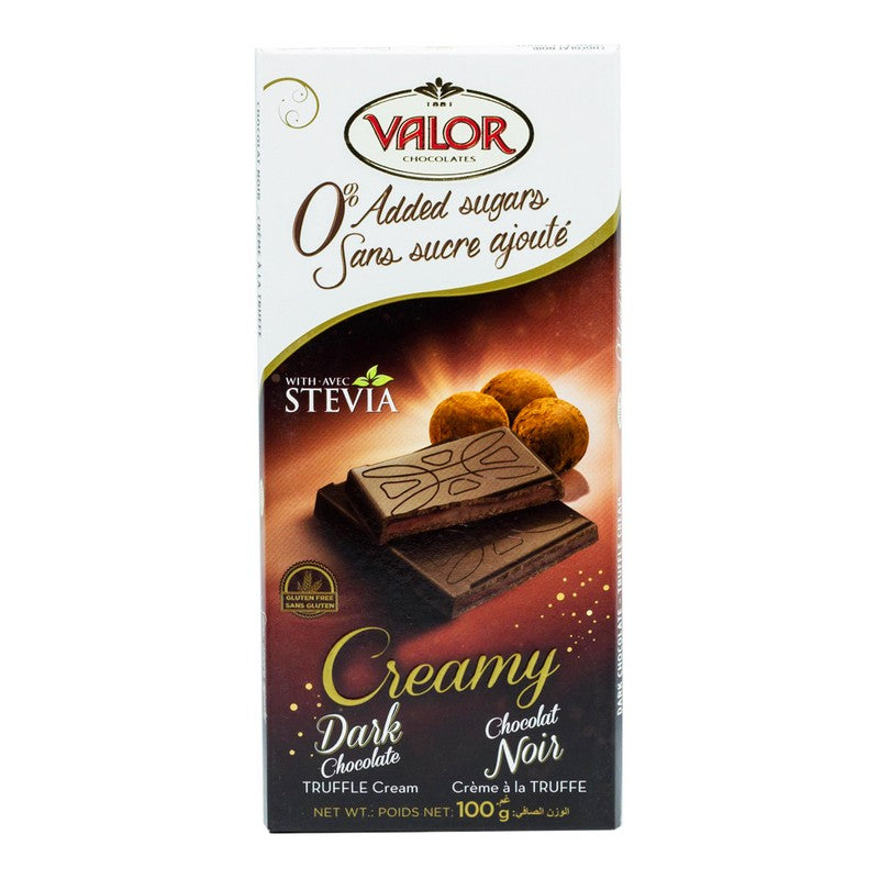 VALOR DARK CHOCOLATE CREAMY STEVIA WITH TRUFFLE 100 GM