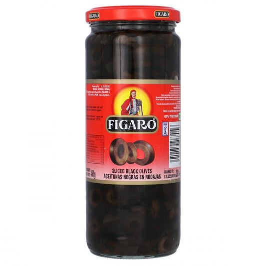 FIGARO OLIVES BLACK SLICED 450 GM