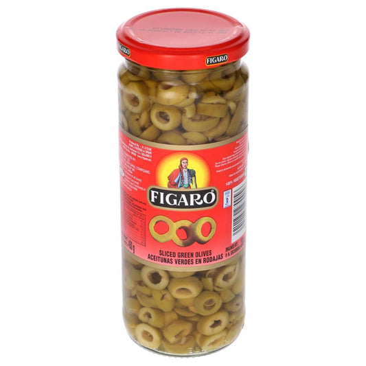 FIGARO OLIVES GREEN SLICED 450 GM