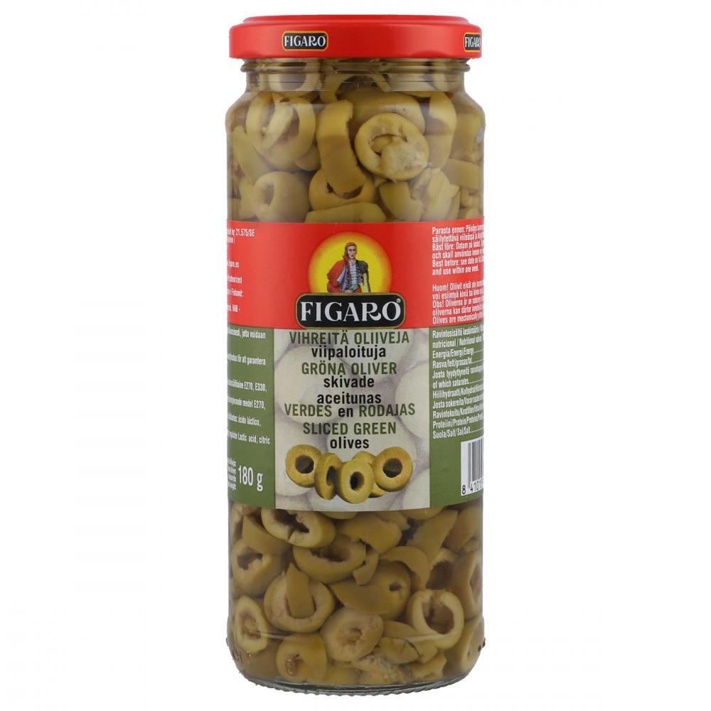 FIGARO OLIVES GREEN SLICED 180 GM