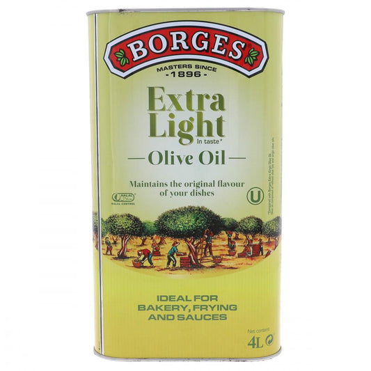 BORGES EXTRA LIGHT OLIVE OIL TIN 4 LTR