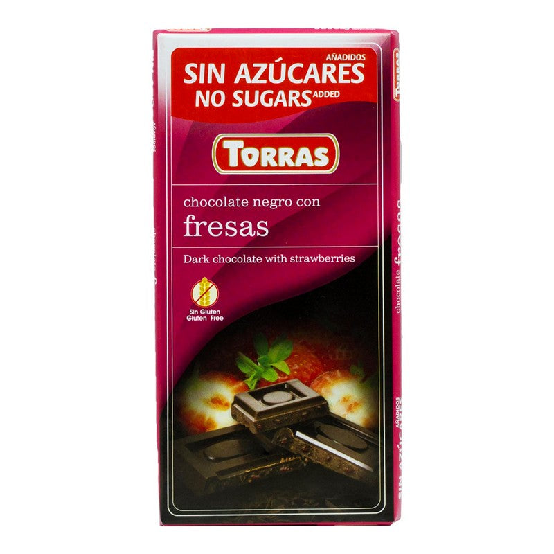 TORRAS DARK CHOCOLATE WITH STRAWBERRIES  75G