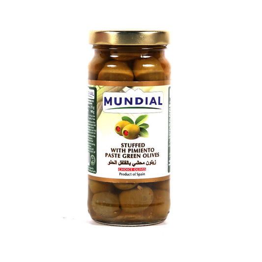 MUNDIAL OLIVES GREEN STUFFED WITH PIMIENTO 235 GM