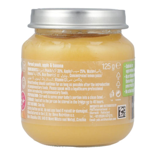 DEVA BABY FOOD PEACH & APPLE 6+MONTHS 125 GM