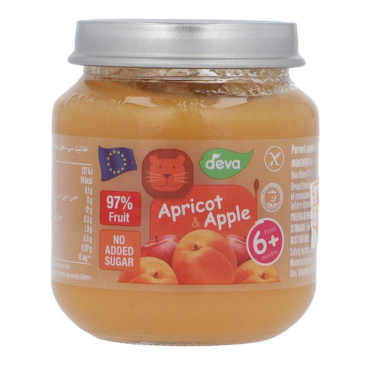 DEVA BABY FOOD APRICOT & APPLE 6+MONTHS 125 GM