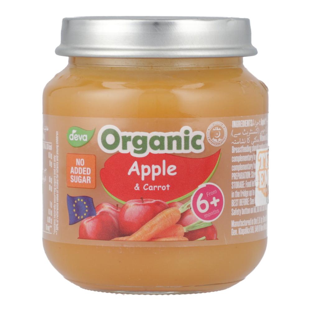 DEVA BABY FOOD APPLE & CARROT ORGANIC 6+MONTHS 120 GM