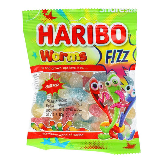 HARIBO JELLY FIZZ WARMS 80GM