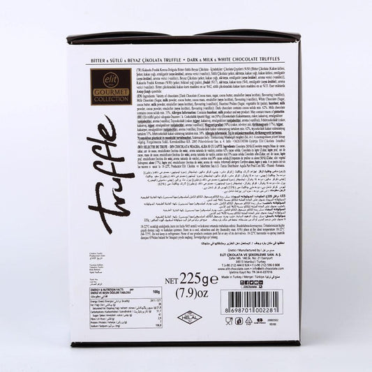 ELIT TRUFFLE CHOCOLATE  DARK WHITE MILK TRUFFLES 225 GM