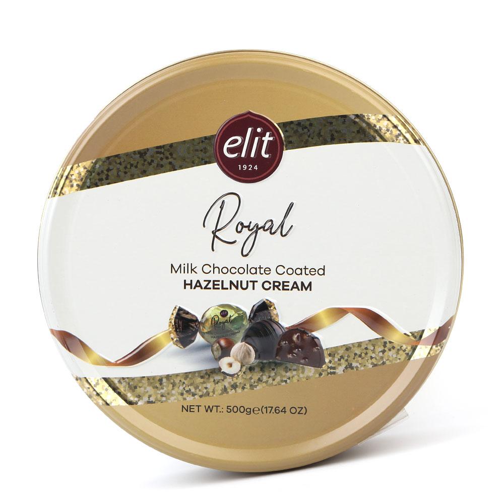 ELIT ROYAL MILK CHOCOLATE COATED HAZELNUT CREAM TIN 500 GM