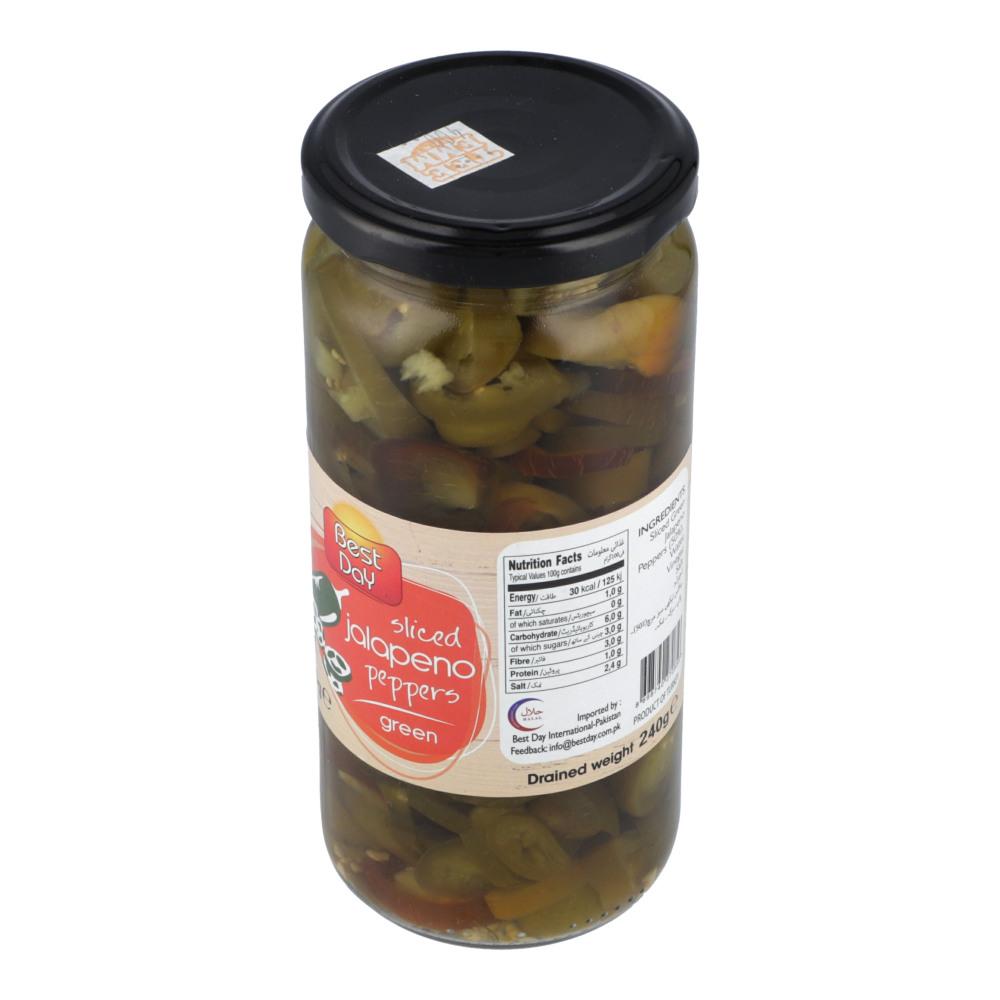 BEST DAY PICKLE JALAPENO PEPPERS GREEN SLICED 480 GM