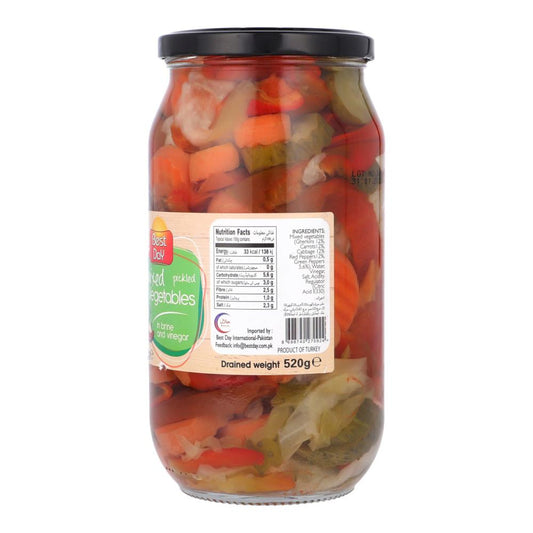 BEST DAY PICKLED MIXED VEGETABLES IN BRINE & VINEGAR 970 GM