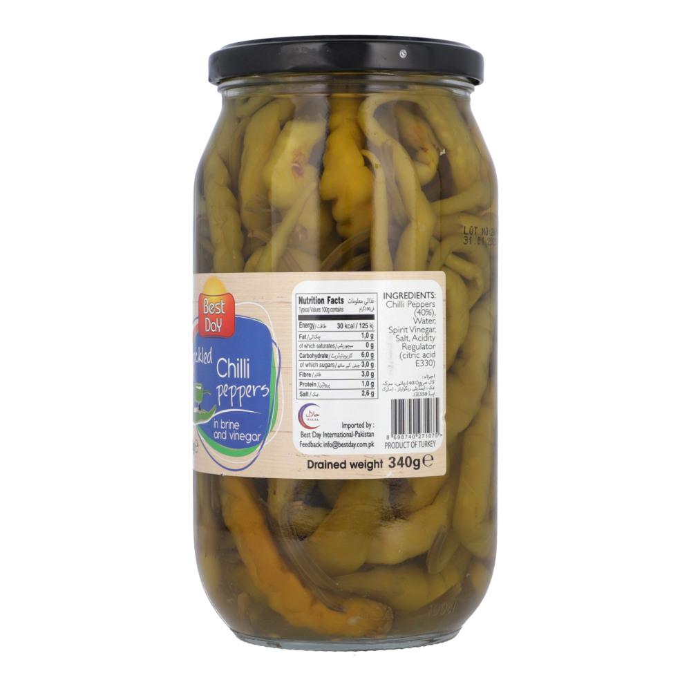 BEST DAY PICKLED CHILLI PEPPERS IN BRINE AND VINEGAR 880 GM