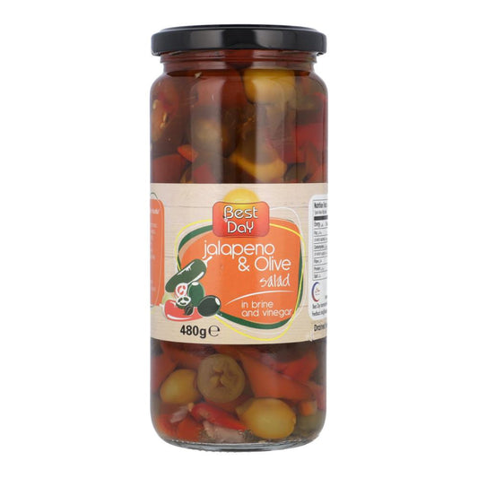 BEST DAY PICKLE JALAPENO & OLIVE SALAD IN BRINE 480 GM