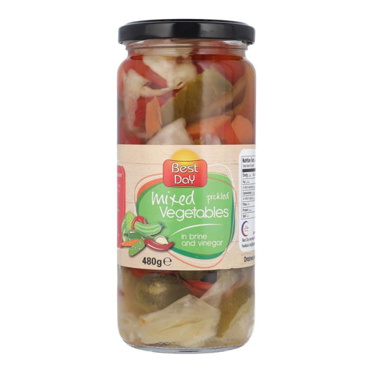 BEST DAY PICKLED MIXED VEGETABLE IN BRINE 480 GM