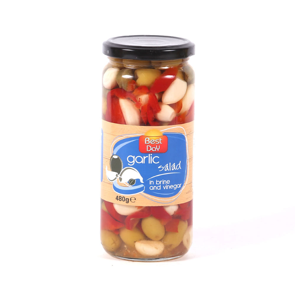 BEST DAY PICKLED GARLIC SALAD IN BRINE AND VINEGAR 480 GM