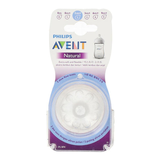 PHILIPS AVENT TEATS FLOW NATURAL 1M+ SCF652/23 2 PC