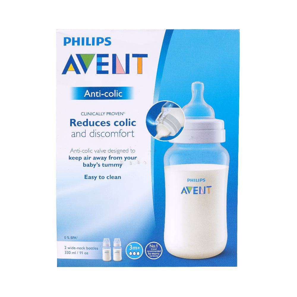 PHILIPS AVENT BABY FEEDING BOTTLE ANTI-COLIC 330 ML 2PC 1704