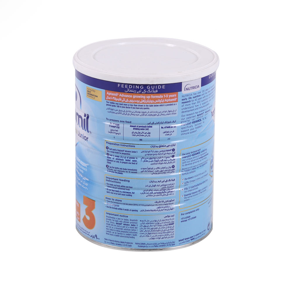 APTAMIL ADVANCE JUNIOR MILK POWDER STAGE 3 TIN 900 GM