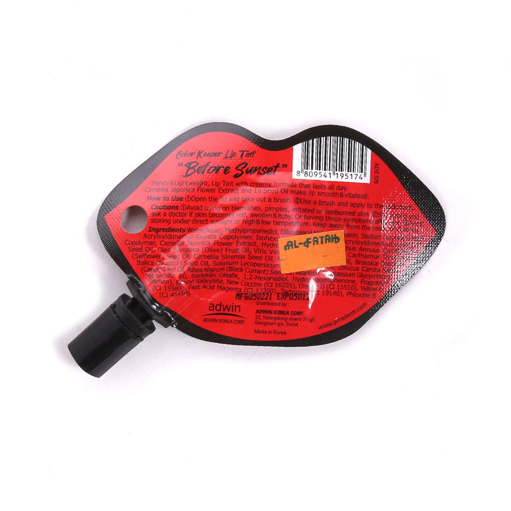 PUREDERM COLOR KEEPER LIP TINT BEFORE SUNSET ADS570