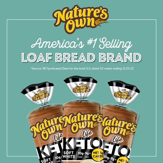 Nature's Own Life Keto Soft White Bread, Net 1 Carb Sliced White Keto Bread, 16 oz Loaf