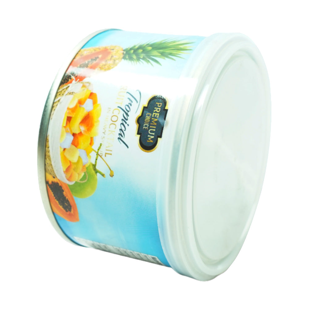 PREMIUM CHOICE FRUIT COCKTAIL TROPICAL HEAVY SYRUP TIN 227 G