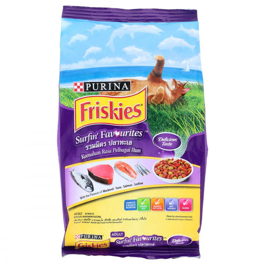 PURINA FRISKIES CAT FOOD ADULT SURFIN TURFIN 450 GM