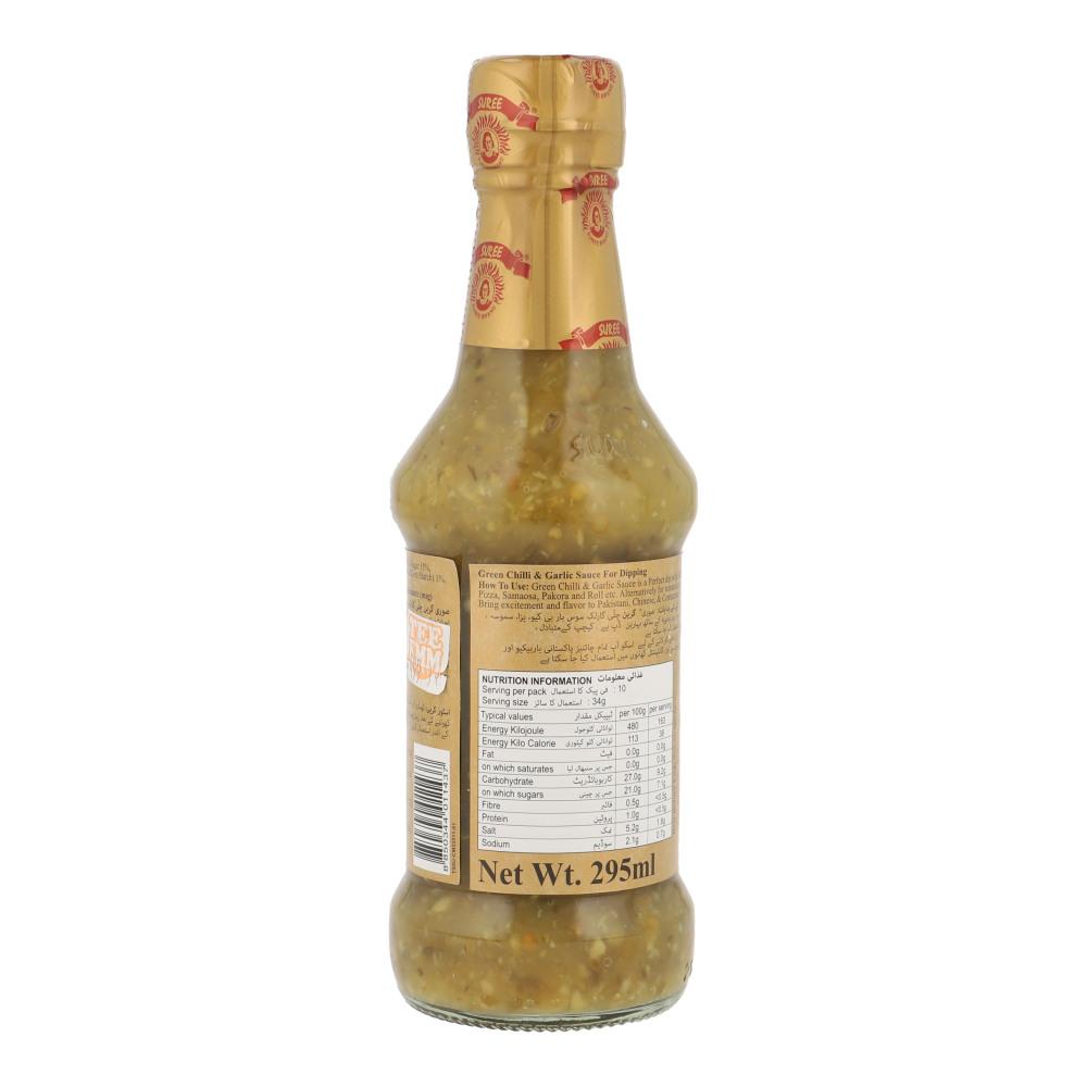 SUREE SAUCE GREEN CHILLI AND GARLIC 295 ML