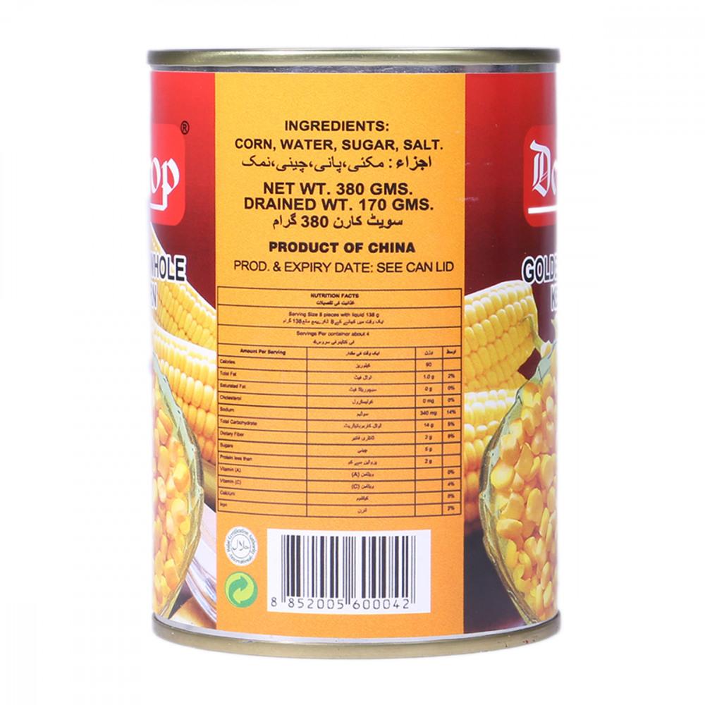 DEW DROP GOLDEN SWEET CORN WHOLE KERNEL 350 GM