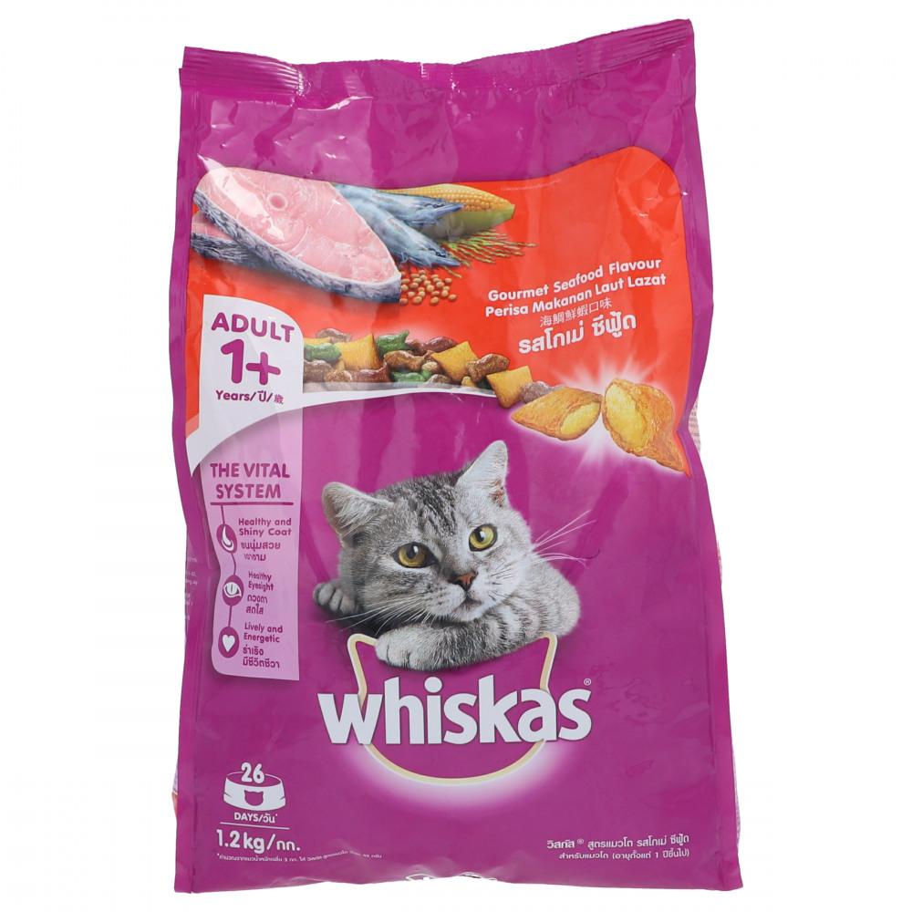 WHISKAS CAT FOOD ADULT GOURMET SEAFOOD 1+YEAR 1.2 KG