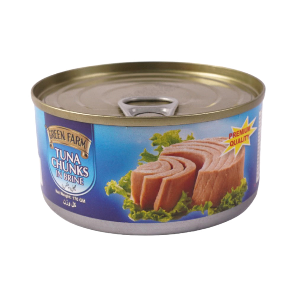 GREEN FARM TUNA CHUNKS IN BRINE TIN 170 GM