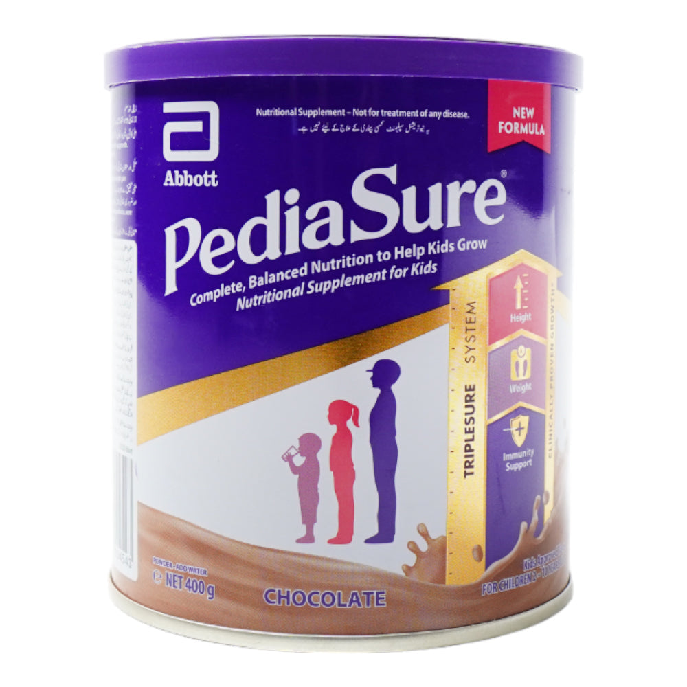 PEDIASURE MILK POWDER CHOCOLATE GROWTH TIN 400 GM (2-10 YEARS)