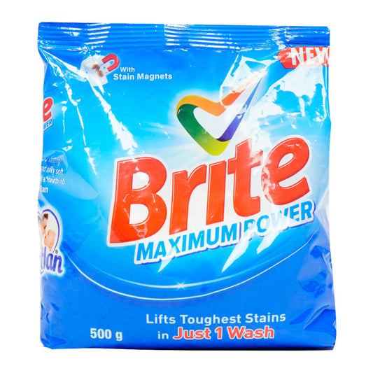 BRITE MAXIMUM POWER WASHING POWDER 500G