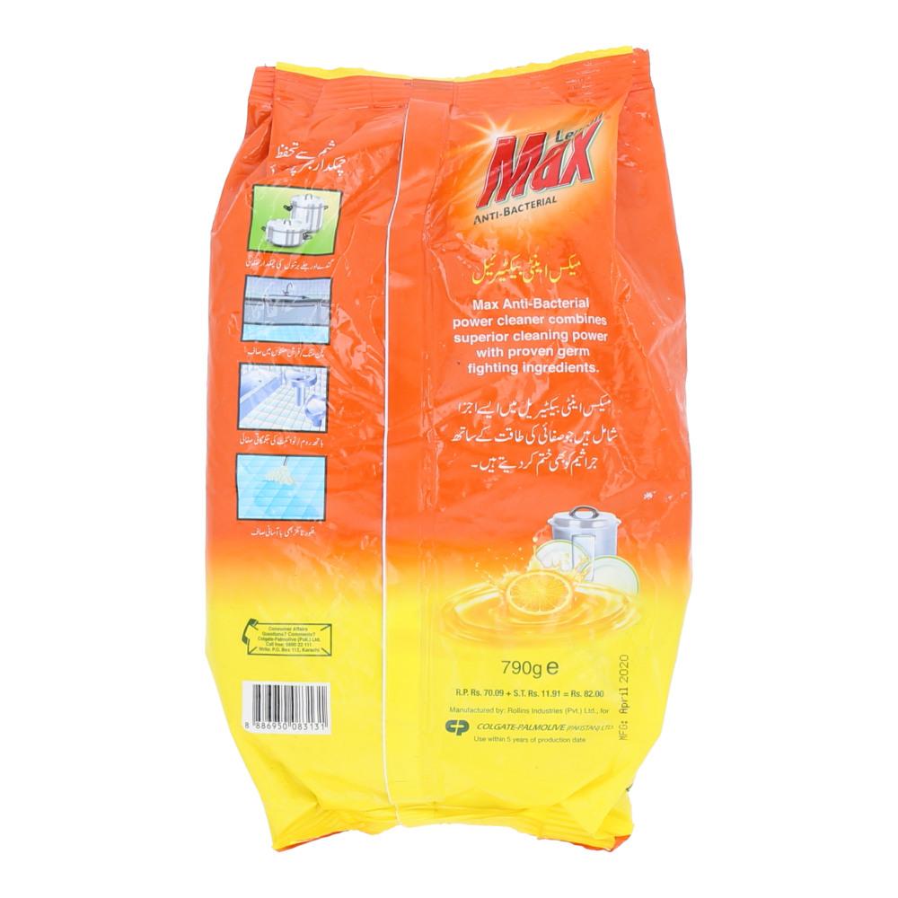 LEMON MAX DISHWASH ANTIBACTERIAL POLY BAG 790 GM