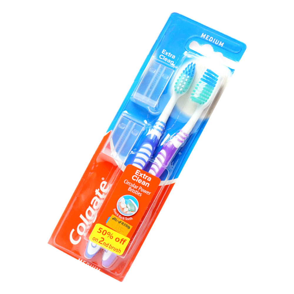 COLGATE TOOTH BRUSH EXTRA CLEAN TWIN PACK SOFT