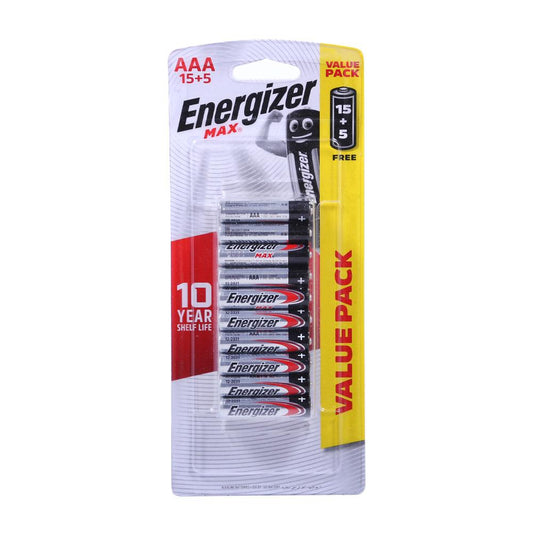 ENERGIZER BATTERY MAX ALKALINE 3A HP15+5 PCS