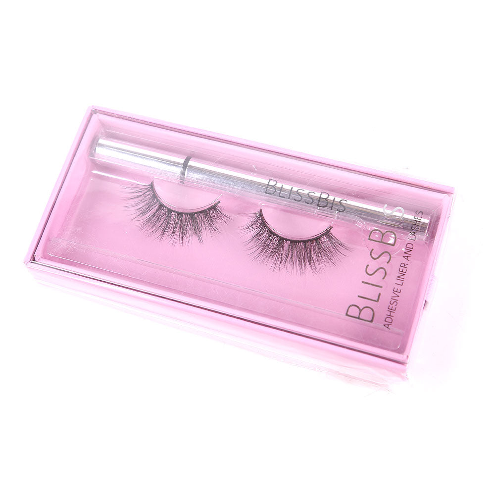 BLISSBIS DOLL EYELASHES WITH BLACK ADHESIVE LINER
