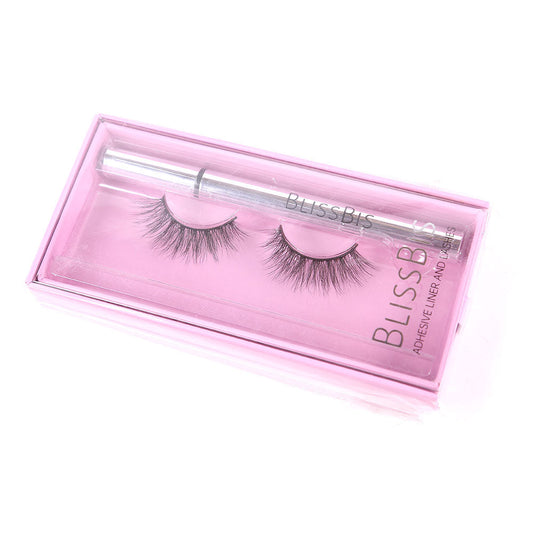 BLISSBIS DOLL EYELASHES WITH BLACK ADHESIVE LINER