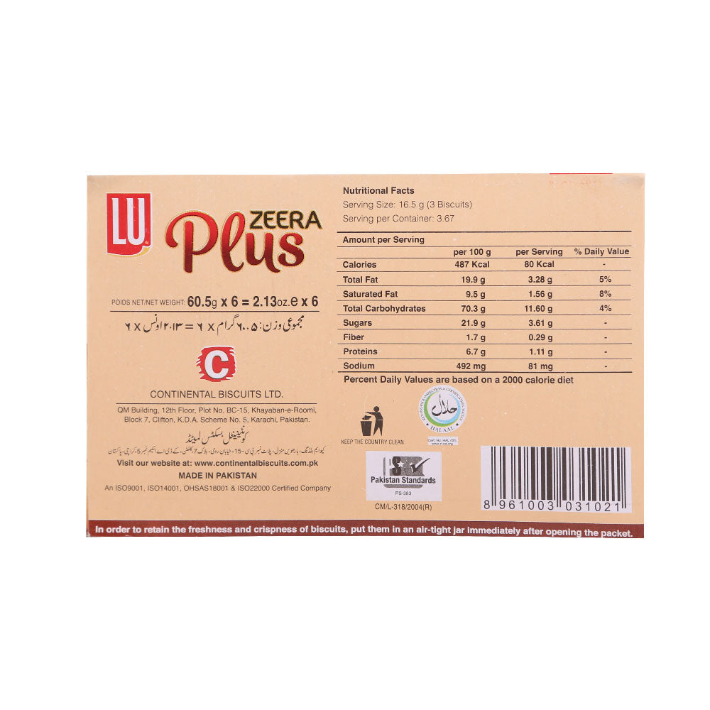 LU ZEERA PLUS BISCUIT 64.8GM S/P