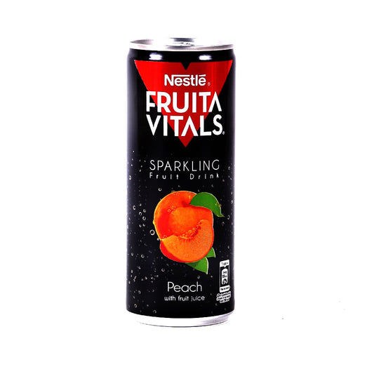 NESTLE FRUITA VITALS SPARKLING FRUIT DRINK PEACH CAN 250ML